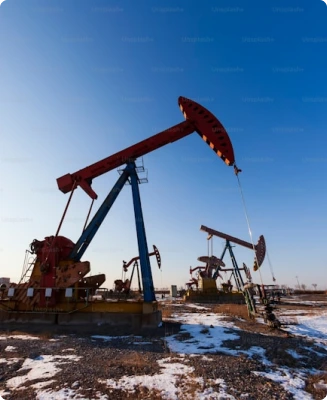 Giant Oil Drills and pumps, representative of the energy industry